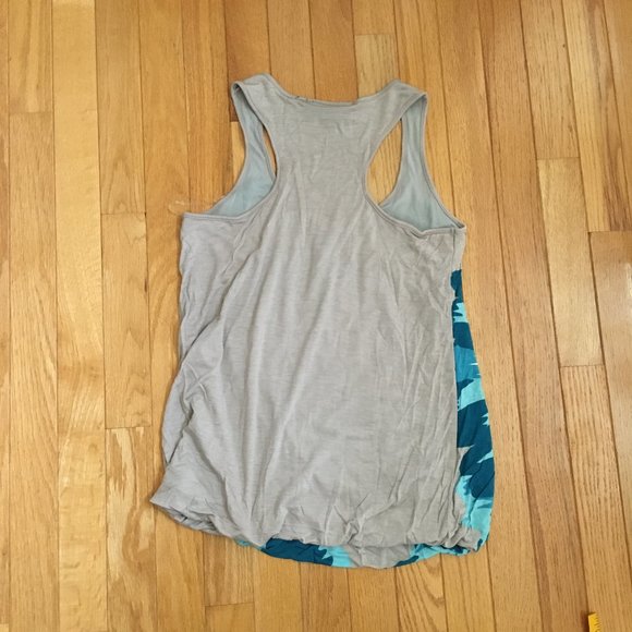 INC International Concepts Blue Grey Flower Racer back Tank Top Size P - Picture 6 of 7